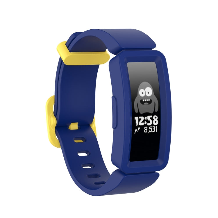 For Fitbit Inspire HR / Ace 2 Silicone Smart Watch  Watch Band(Blue + Yellow Buckle) - Smart Wear by buy2fix | Online Shopping UK | buy2fix