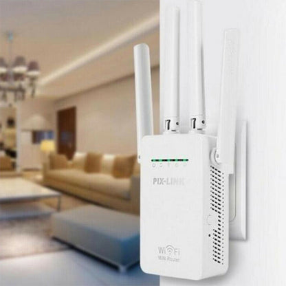 Wireless Smart WiFi Router Repeater with 4 WiFi Antennas, Plug Specification:US Plug(Black) -  by buy2fix | Online Shopping UK | buy2fix