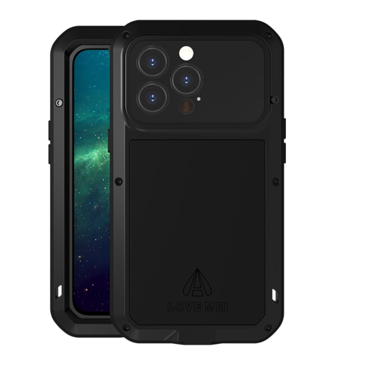 For iPhone 13 Pro LOVE MEI Metal Shockproof Waterproof Dustproof Protective Phone Case (Black) - Apple Accessories by LOVE MEI | Online Shopping UK | buy2fix