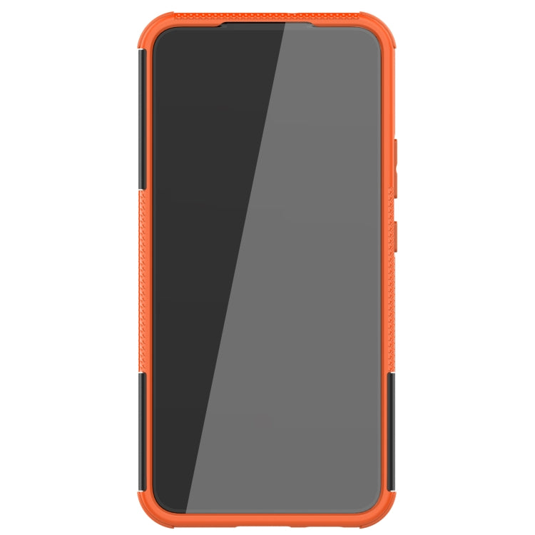 For Samsung Galaxy S22+ 5G Tire Texture Shockproof TPU+PC Phone Case with Holder(Orange) - Samsung Accessories by buy2fix | Online Shopping UK | buy2fix