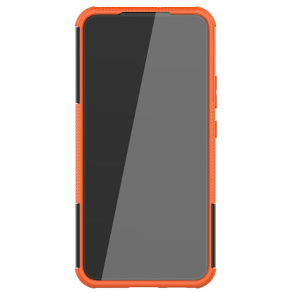 For Samsung Galaxy S22+ 5G Tire Texture Shockproof TPU+PC Phone Case with Holder(Orange) - Samsung Accessories by buy2fix | Online Shopping UK | buy2fix