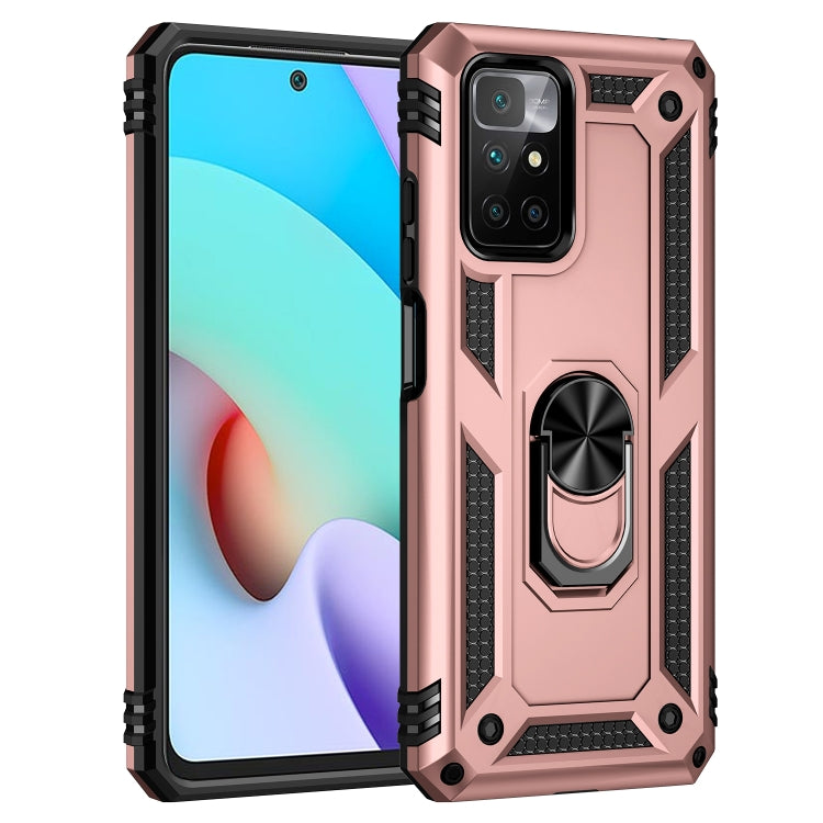 For Xiaomi Redmi 10 Shockproof TPU + PC Phone Case with 360 Degree Rotating Holder(Rose Gold) - Xiaomi Cases by buy2fix | Online Shopping UK | buy2fix