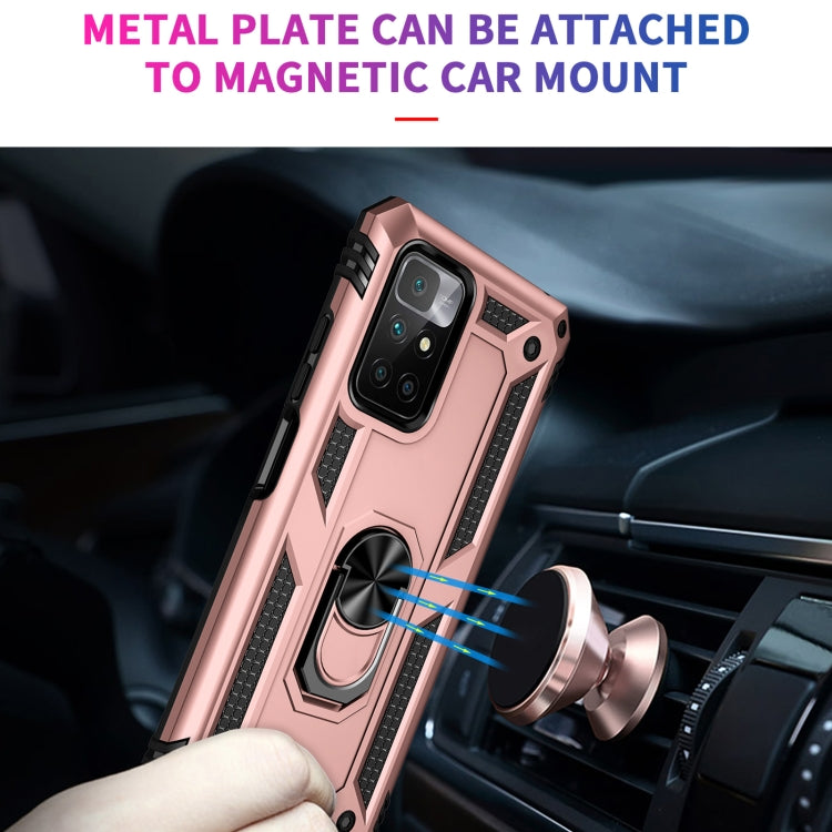 For Xiaomi Redmi 10 Shockproof TPU + PC Phone Case with 360 Degree Rotating Holder(Rose Gold) - Xiaomi Cases by buy2fix | Online Shopping UK | buy2fix