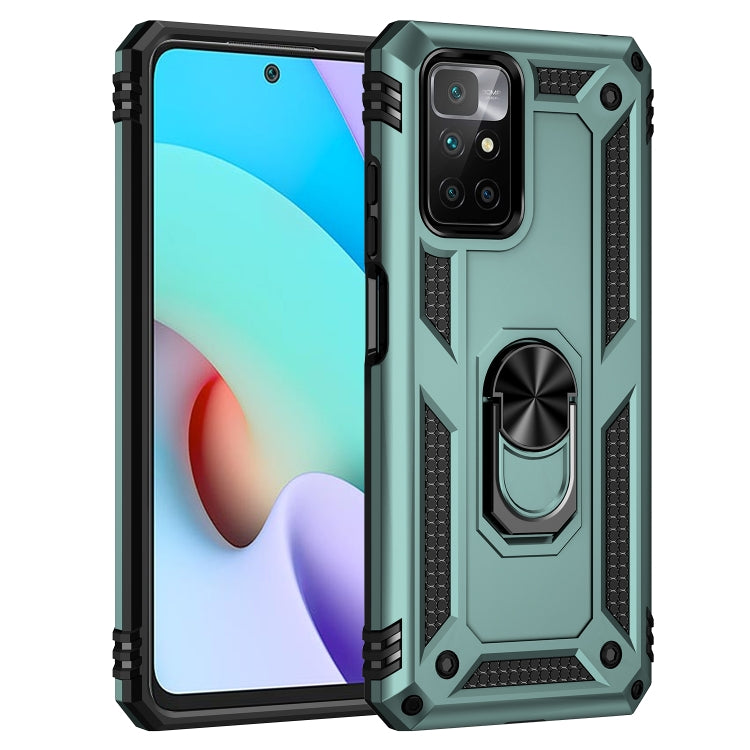 For Xiaomi Redmi 10 Shockproof TPU + PC Phone Case with 360 Degree Rotating Holder(Dark Green) - Xiaomi Cases by buy2fix | Online Shopping UK | buy2fix