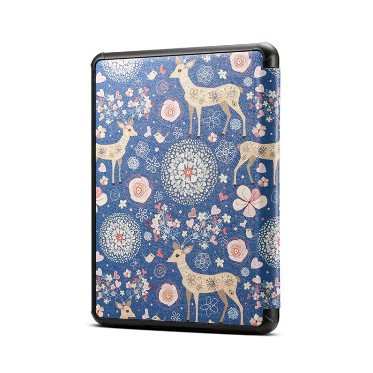 For Amazon Kindle Paperwhite 5 2021 Pattern PU Leather Tablet Case(Elk Blue) - Amazon by buy2fix | Online Shopping UK | buy2fix