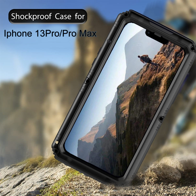 For iPhone 13 Pro Shockproof Waterproof Dustproof Metal + Silicone Phone Case with Screen Protector (Black) - iPhone 13 Pro Cases by buy2fix | Online Shopping UK | buy2fix