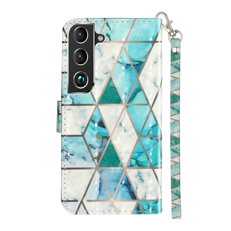 For Samsung Galaxy S22 5G 3D Pattern Horizontal Flip PU Leather Phone Case(Marble) - Galaxy S22 5G Cases by buy2fix | Online Shopping UK | buy2fix