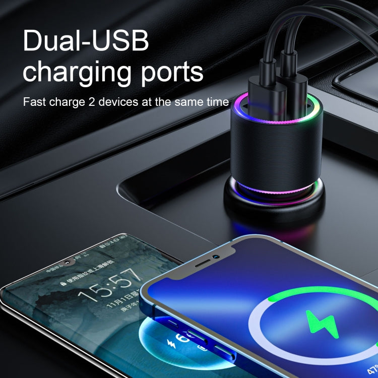 JOYROOM JR-CL10 4.8A Dual USB Car Charger(Black) - In Car by JOYROOM | Online Shopping UK | buy2fix