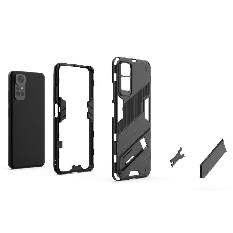 For Xiaomi Redmi Note 11 / Note 11S Global Punk Armor 2 in 1 PC + TPU Shockproof Phone Case with Invisible Holder(Orange) - Xiaomi Cases by buy2fix | Online Shopping UK | buy2fix