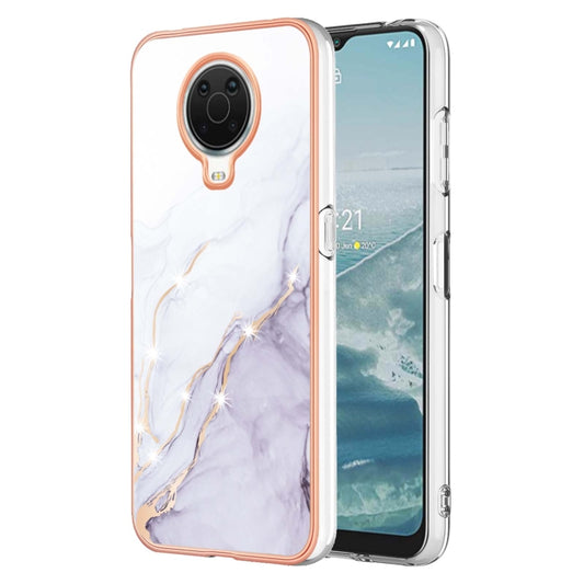 For Nokia G20 / G10 Electroplating Marble Pattern Dual-side IMD TPU Phone Case(White 006) - Mobile Accessories by buy2fix | Online Shopping UK | buy2fix