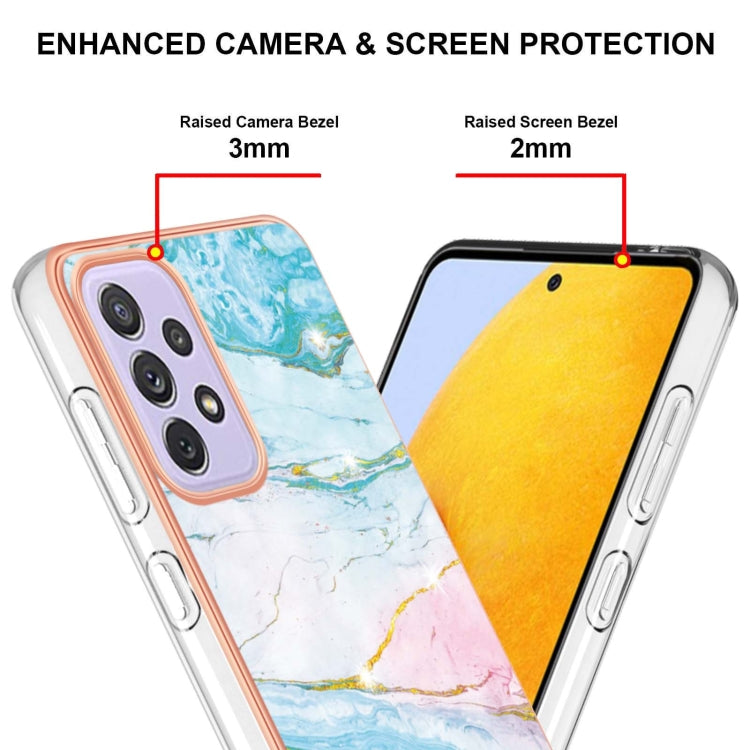 For Samsung Galaxy A23 4G / 5G Electroplating Marble Pattern Dual-side IMD TPU Phone Case(Green 004) - Samsung Accessories by buy2fix | Online Shopping UK | buy2fix