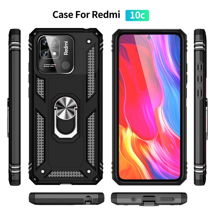 For Xiaomi Redmi 10C Shockproof TPU + PC Phone Case with 360 Degree Rotating Holder(Black) - Xiaomi Accessories by buy2fix | Online Shopping UK | buy2fix