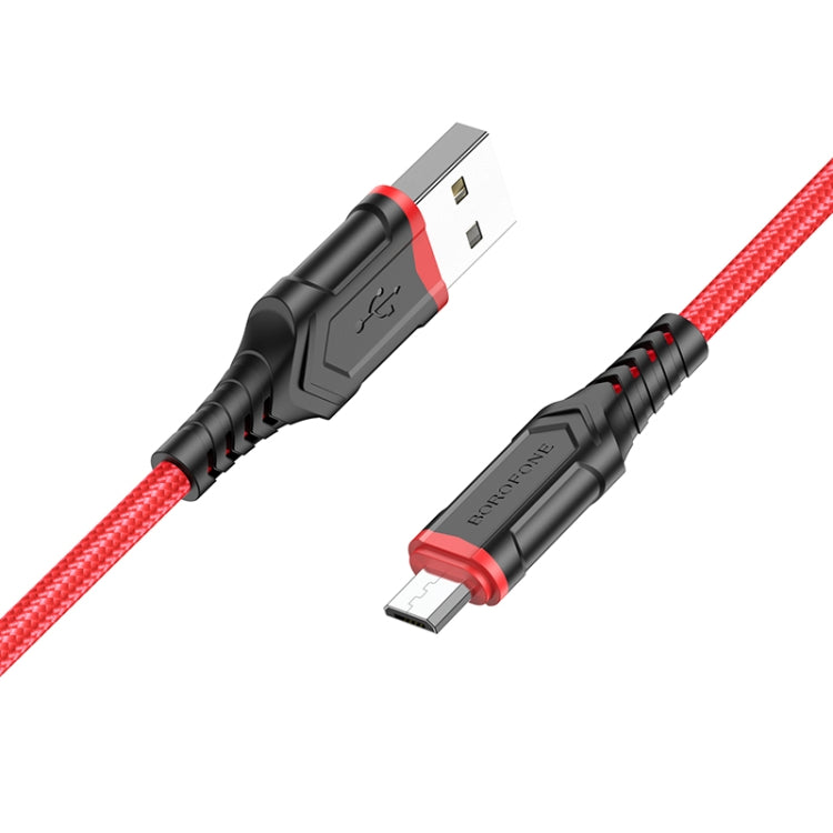 Borofone BX67 1m 2.4A USB to Micro USB Charging Sync Data Cable(Red) -  by Borofone | Online Shopping UK | buy2fix