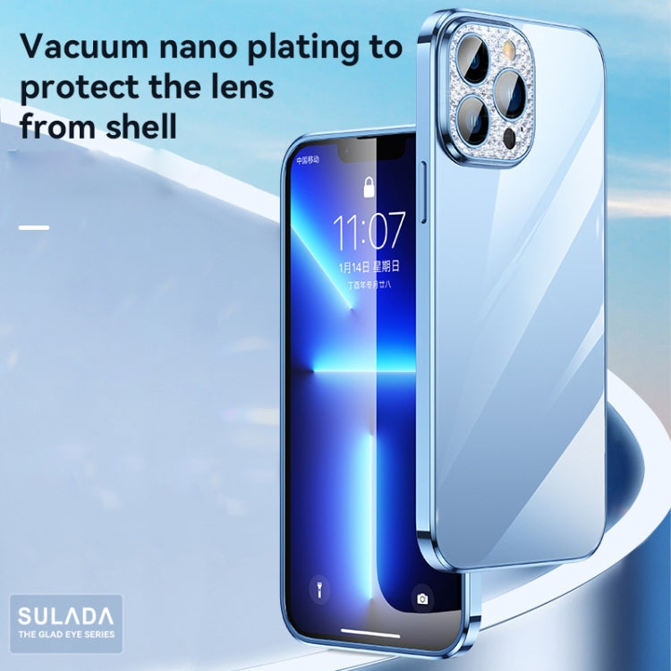For iPhone 12 Pro Max SULADA Diamond Lens Protector Plated Frosted Case(Sierra Blue) - iPhone 12 Pro Max Cases by SULADA | Online Shopping UK | buy2fix