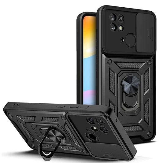 For Xiaomi Redmi 10C 4G Sliding Camera Cover Design TPU+PC Phone Case(Black) - Xiaomi Accessories by buy2fix | Online Shopping UK | buy2fix