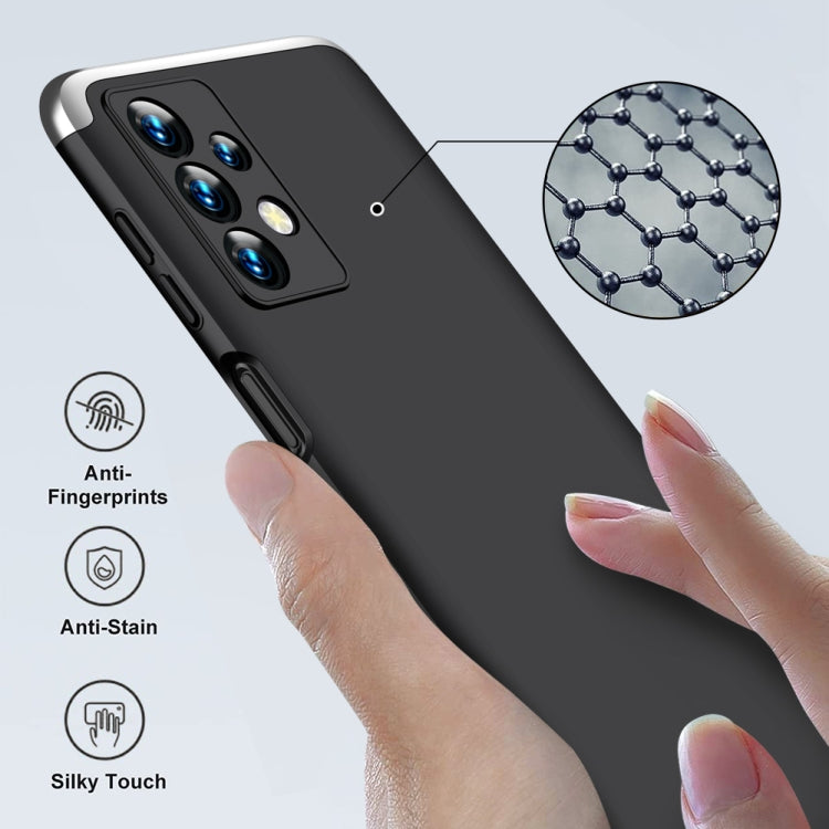 For Samsung Galaxy A23 GKK Three Stage Splicing Full Coverage PC Phone Case(Black Silver) - Galaxy Phone Cases by GKK | Online Shopping UK | buy2fix