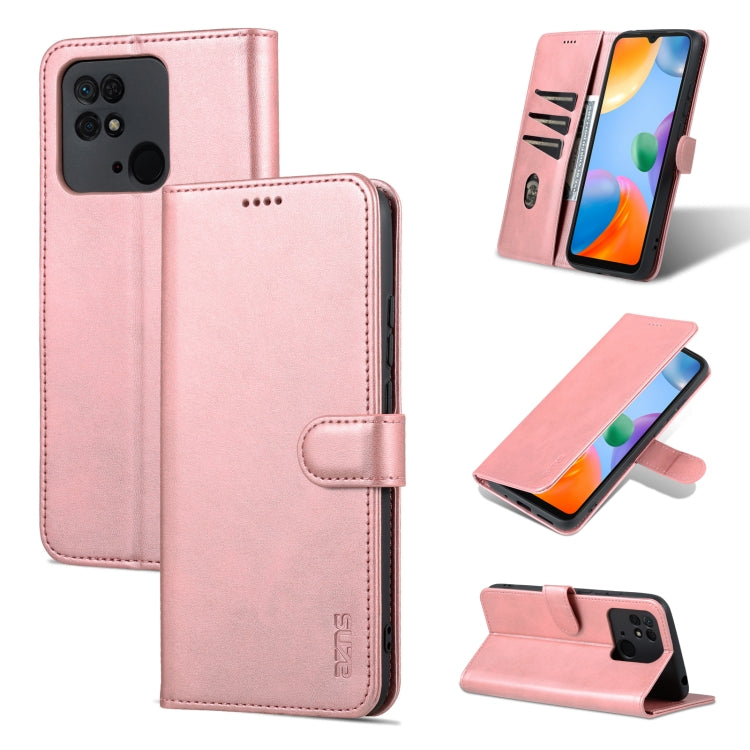 For Xiaomi Redmi 10C / Redmi 10 India AZNS Skin Feel Calf Texture Flip Leather Phone Case(Rose Gold) - Xiaomi Cases by AZNS | Online Shopping UK | buy2fix