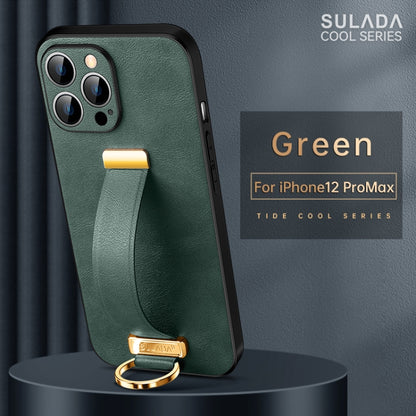 For iPhone 12 Pro Max SULADA Cool Series PC + Leather Texture Skin Feel Shockproof Phone Case (Green) - iPhone 12 Pro Max Cases by SULADA | Online Shopping UK | buy2fix