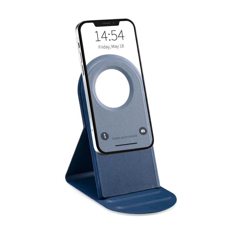 2 in 1 Vertical PU Magnetic Bracket for MagSafe Wireless Charger(Blue) - Desktop Holder by buy2fix | Online Shopping UK | buy2fix