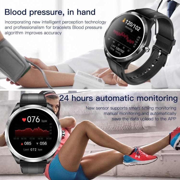 X3 1.3 inch TFT Color Screen Chest Sticker Smart Watch, Support ECG/Heart Rate Monitoring, Style:Coffee Leather Watch Band(Black) - Smart Wear by buy2fix | Online Shopping UK | buy2fix