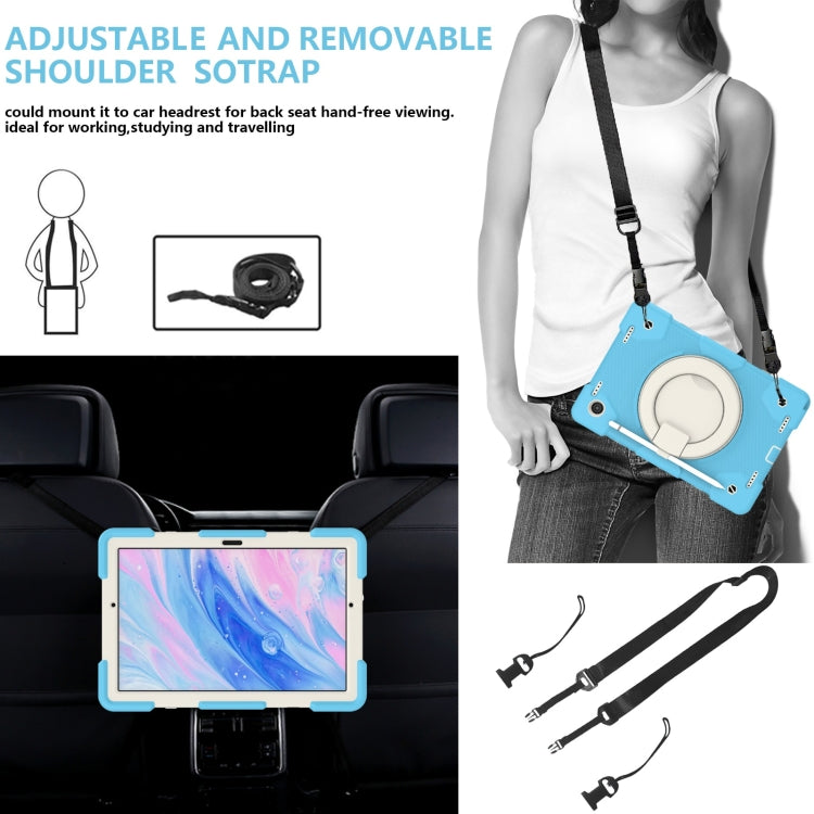 For Samsung Galaxy Tab A8 10.5 2021 Silicone + PC Full Body Protection Tablet Case With Holder & Strap(Sky Blue) - Other Galaxy Tab PC by buy2fix | Online Shopping UK | buy2fix