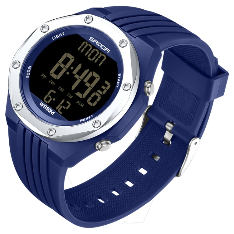 SANDA 6093 Waterproof Luminous Electronic Digital Watch(Blue) - LED Digital Watches by SANDA | Online Shopping UK | buy2fix