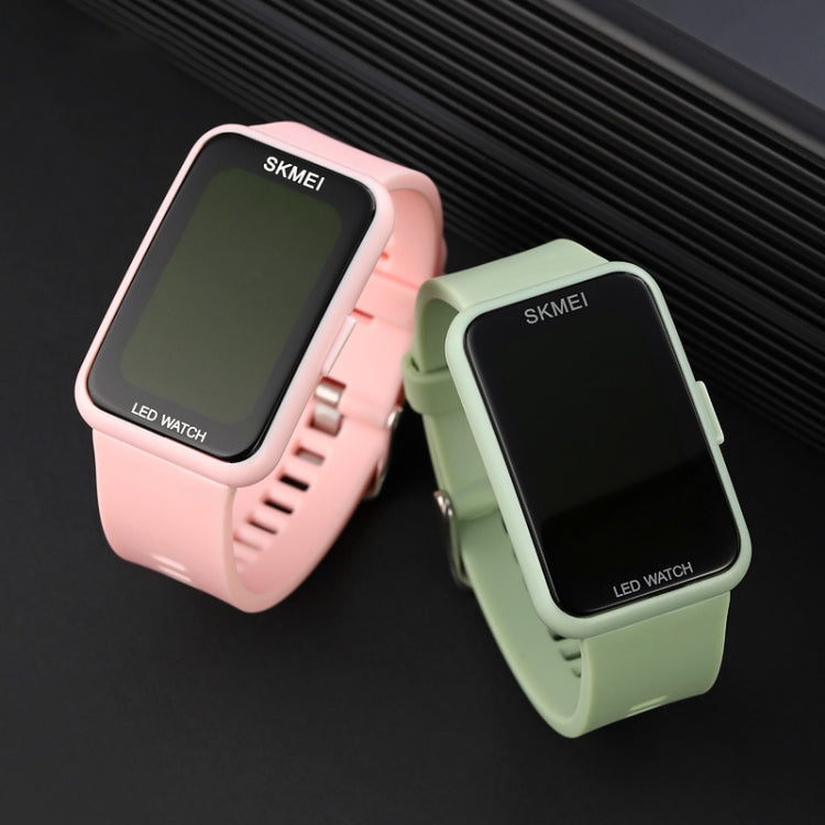 SKMEI 1873 PU Strap Waterproof LED Electronic Watch(Light Green) - LED Digital Watches by SKMEI | Online Shopping UK | buy2fix