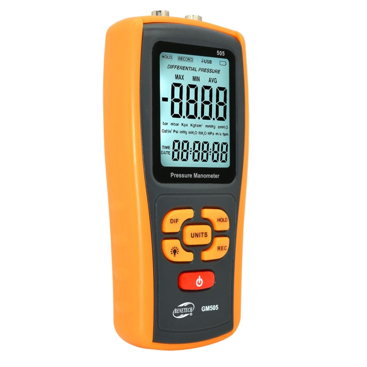 BENETECH GM505 Portable Pressure Gauge, Battery Not Included - Current & Voltage Tester by BENETECH | Online Shopping UK | buy2fix