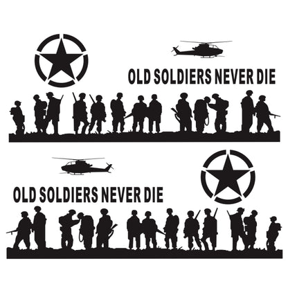 2 PCS/Set D-84 Old Soldiers Pattern Car Modified Decorative Sticker(Black) - In Car by buy2fix | Online Shopping UK | buy2fix