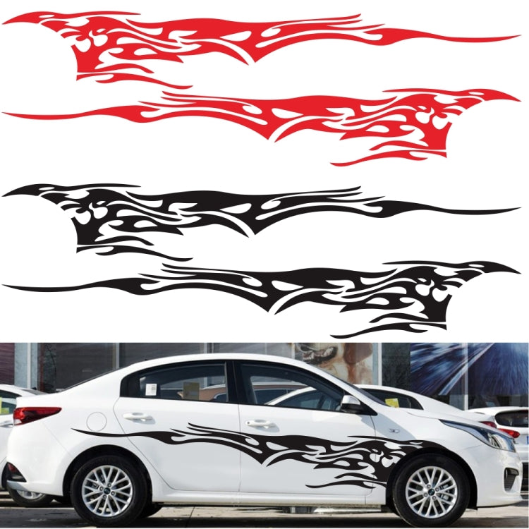 2 PCS/Set D-144 Fire Element Pattern Car Modified Decorative Sticker(Black) - In Car by buy2fix | Online Shopping UK | buy2fix