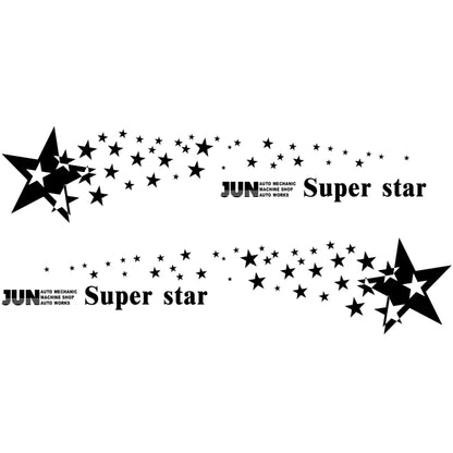 2 PCS/Set D-207 Star Pattern Car Modified Decorative Sticker(Black) - In Car by buy2fix | Online Shopping UK | buy2fix