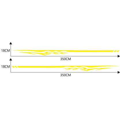 2 PCS/Set D-280 Flame Streak Pattern Car Modified Decorative Sticker(Yellow) - In Car by buy2fix | Online Shopping UK | buy2fix