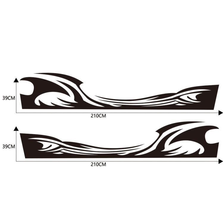2 PCS/Set D-467 Waves Pattern Car Modified Decorative Sticker(Black) - In Car by buy2fix | Online Shopping UK | buy2fix