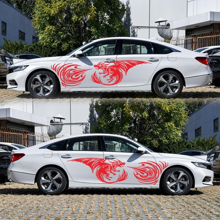 2 PCS/Set D-498 Pterosaur Spitfire Pattern Car Modified Decorative Sticker(Red) - In Car by buy2fix | Online Shopping UK | buy2fix