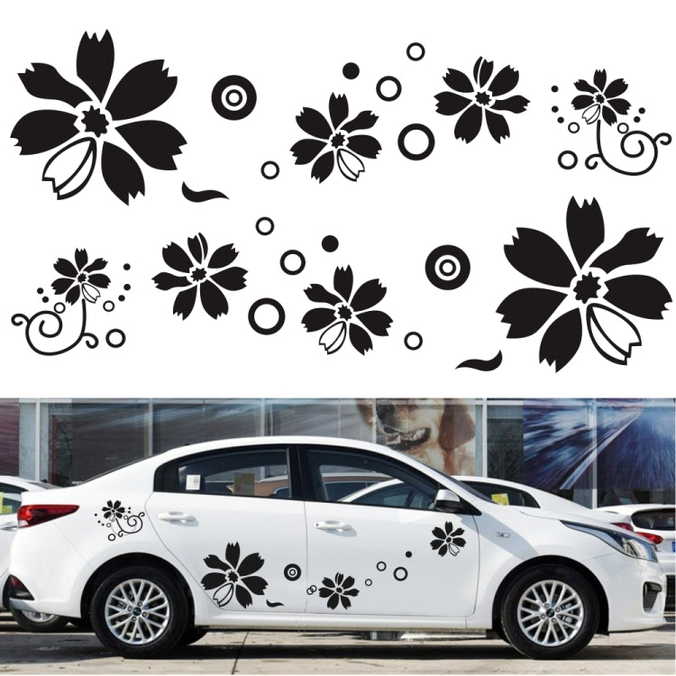 2 PCS/Set D-510 Flowers Pattern Car Modified Decorative Sticker(White) - In Car by buy2fix | Online Shopping UK | buy2fix