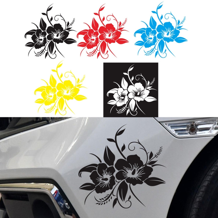 D-798 Flowers Bloom Pattern Car Modified Decorative Sticker(Yellow) - In Car by buy2fix | Online Shopping UK | buy2fix