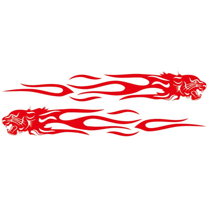 2 PCS/Set D-815 Flame Lion Pattern Car Modified Decorative Sticker(Red) - In Car by buy2fix | Online Shopping UK | buy2fix