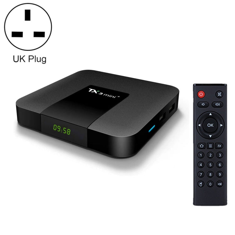 TX3 mini+  Android 11.0 Smart TV Box, Amlogic S905W2 Quad Core, Memory:2GB+16GB, 2.4GHz WiFi(UK Plug) - Consumer Electronics by buy2fix | Online Shopping UK | buy2fix