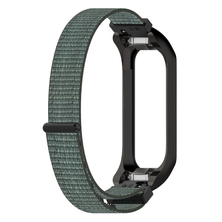 For Samsung Galaxy Fit 2 SM-R220 Nylon Loop Watch Band(Grey + Black Frame) - Smart Wear by buy2fix | Online Shopping UK | buy2fix