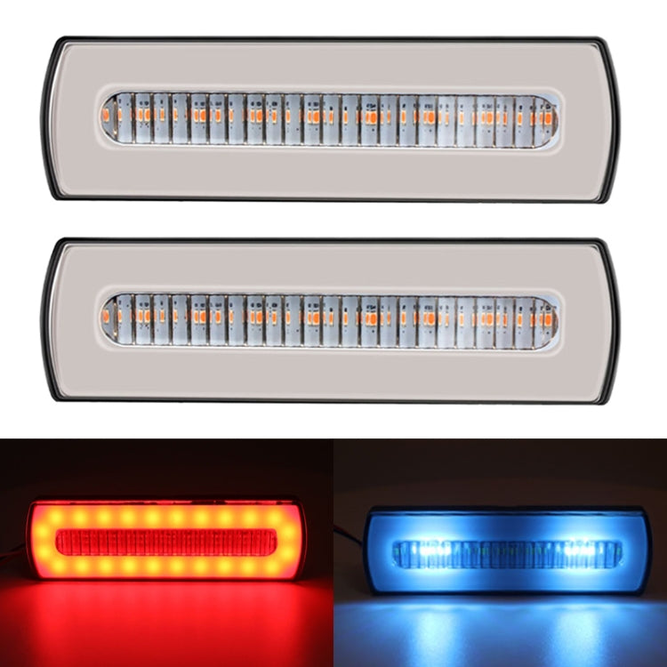 2 PCS Truck modified 40LED Two-color Running Water Turn Signal Light(Red Blue) - In Car by buy2fix | Online Shopping UK | buy2fix