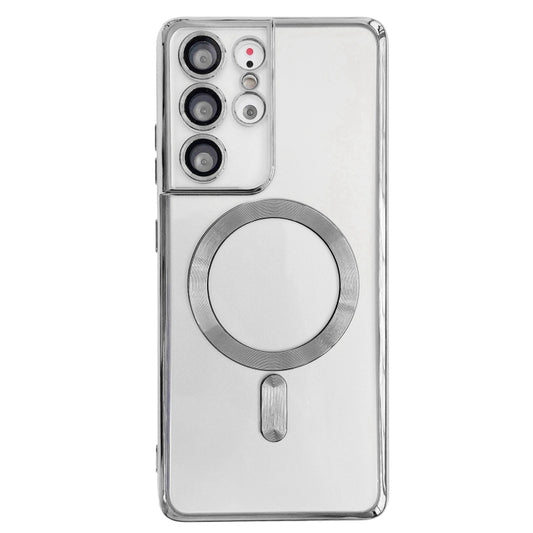 For Samsung Galaxy S22+ 5G Electroplated Frame MagSafe Magnetic Phone Case(Silver) - Galaxy S22+ 5G Cases by buy2fix | Online Shopping UK | buy2fix