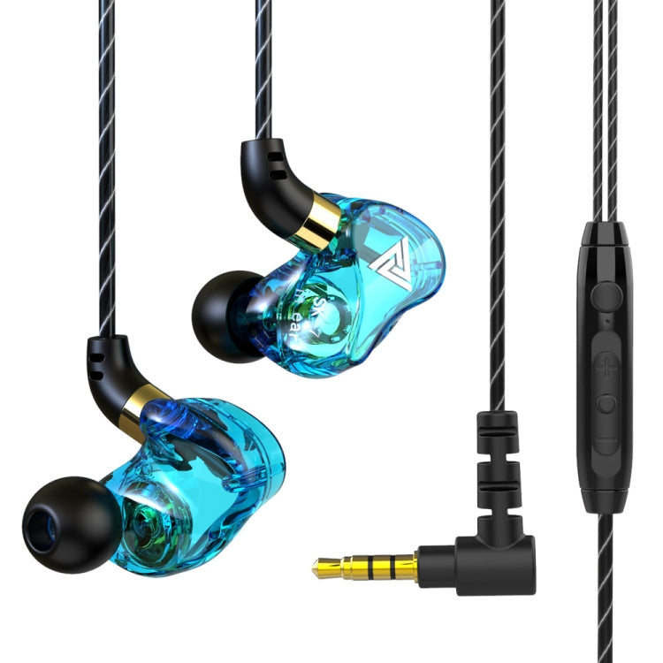 QKZ SK7 3.5mm Sports In-ear Copper Driver Wired HIFI Stereo Earphone with Mic(Sky Blue) - In Ear Wired Earphone by QKZ | Online Shopping UK | buy2fix