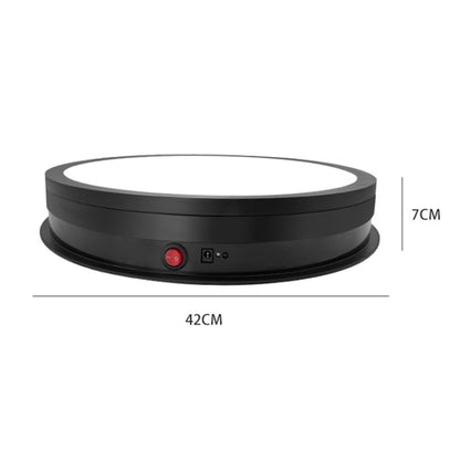 42cm LED Light Electric Rotating Display Stand Turntable, Power Plug:UK Plug(Black) - Camera Accessories by buy2fix | Online Shopping UK | buy2fix