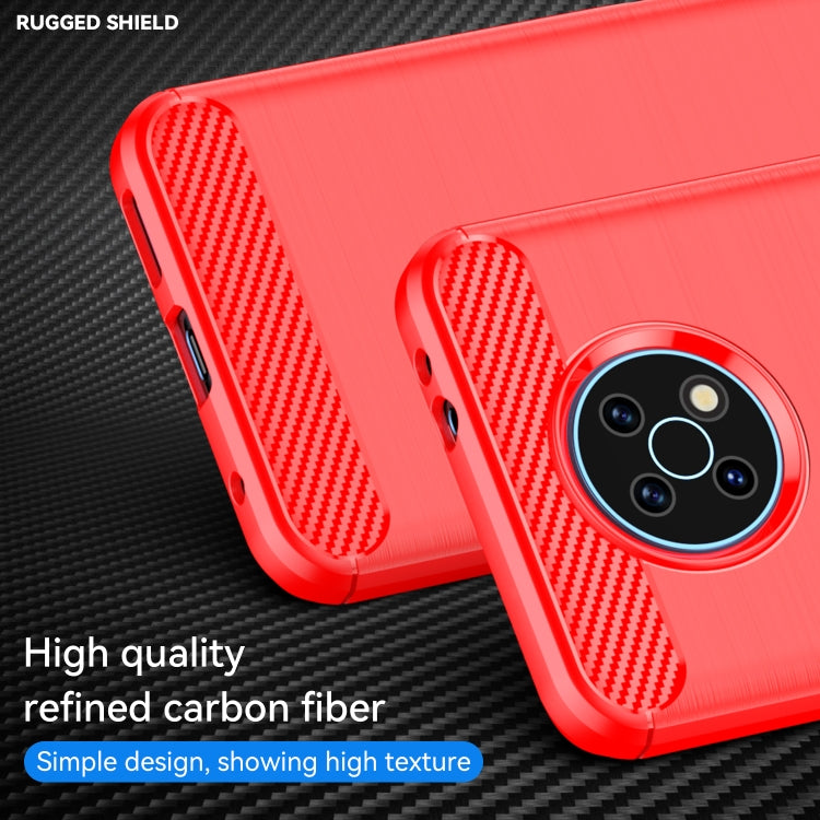 For Nokia G50 Brushed Texture Carbon Fiber TPU Phone Case(Red) - Nokia Cases by buy2fix | Online Shopping UK | buy2fix