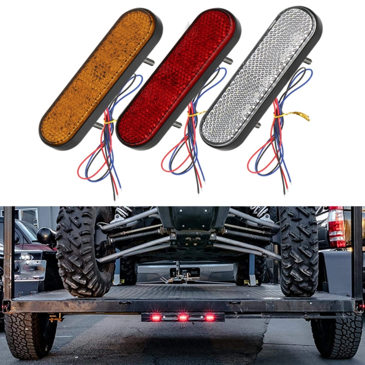 2 PCS 24LED Reflector Brake Light Turn Signal Light(White Shell Red Light) - In Car by buy2fix | Online Shopping UK | buy2fix