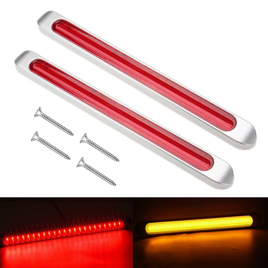 2 PCS 72LEDs Two-color Brake Turn Tail Light(Red Shell Red Light + Flowing Yellow Light) - In Car by buy2fix | Online Shopping UK | buy2fix