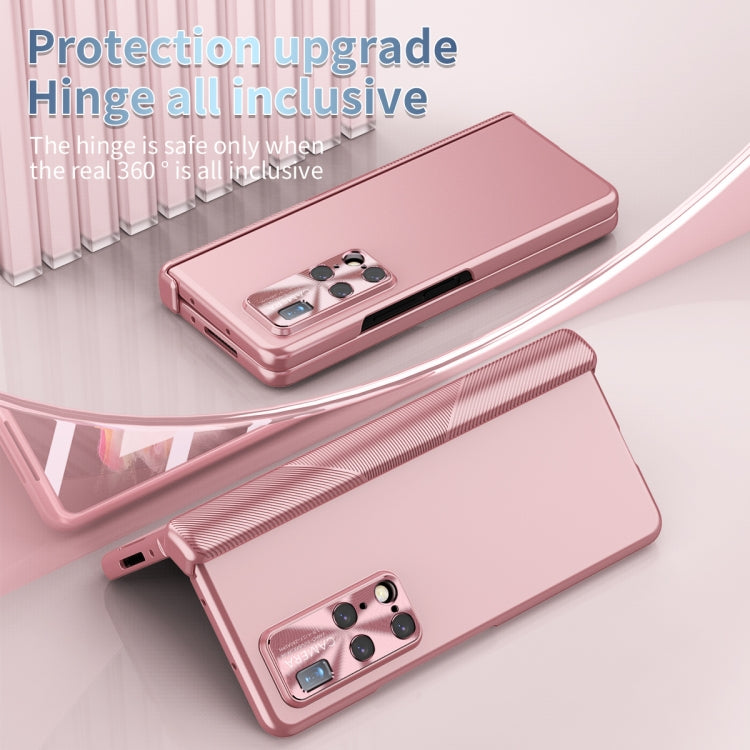For Huawei Mate X2 Electroplating Hinged Folding Phone Case with S Pen Fold Edtion(Pink) - Huawei Cases by buy2fix | Online Shopping UK | buy2fix