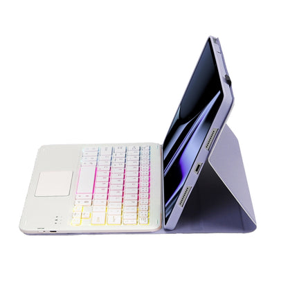 OP11-AS Lambskin Texture Ultra-thin Bluetooth Keyboard Leather Case with Touchpad & Backlight For OPPO Pad 11 inch(Purple) - Others Keyboard by buy2fix | Online Shopping UK | buy2fix