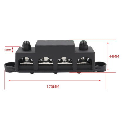 Black M10 Stud RV Ship High Current Power Distribution Terminal Block with Accessories - In Car by buy2fix | Online Shopping UK | buy2fix
