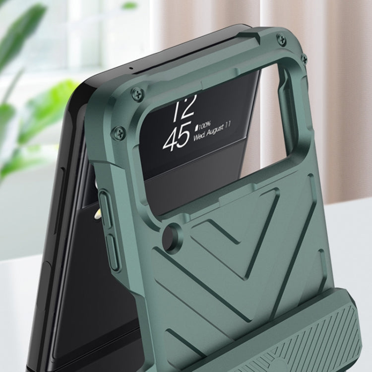 For Samsung Galaxy Z Flip4 GKK Magnetic Folding Swivel Armored Phone Case with Hinges(Forest Green) - Galaxy Z Flip4 5G Cases by GKK | Online Shopping UK | buy2fix
